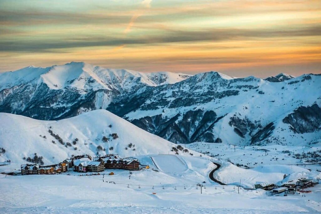 Gudauri ski resort in the Caucasus mountains Georgia